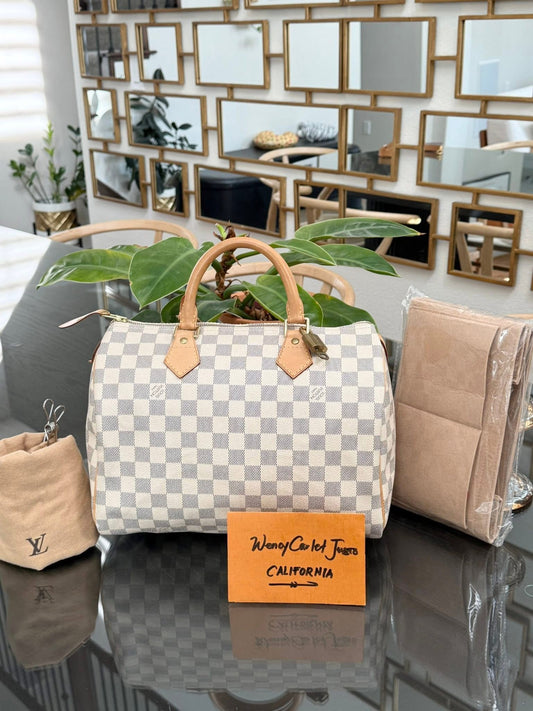 Speedy 30 in Damier Azur with lock 🔐 key, Dustbag and Insert Organizer -🗓️ Year 2012