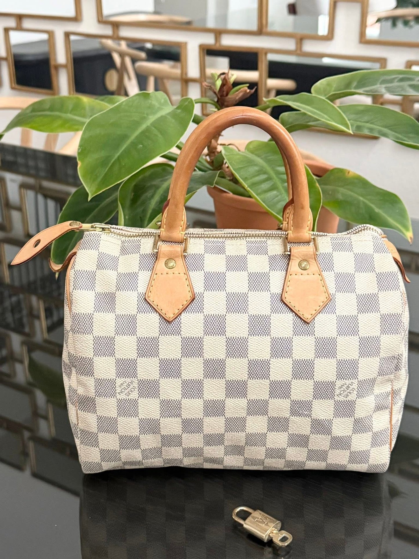 Speedy 25 in Damier Azur with lock 🔐 key and Dustbag -🗓️ Year 2007