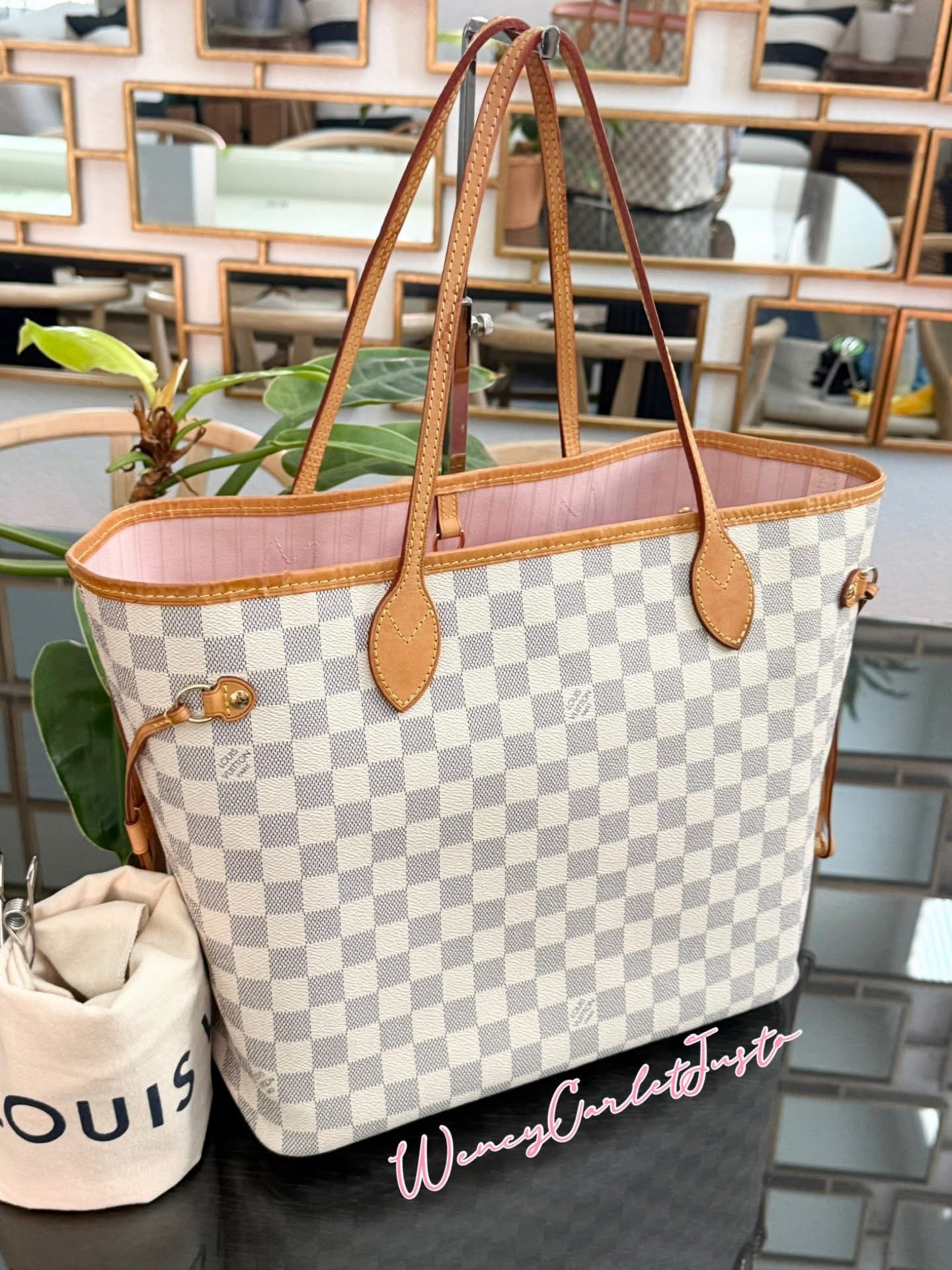 Neverfull MM Azur in Rose Ballerine with Dustbag and Insert Organizer 📅 Year: 2017