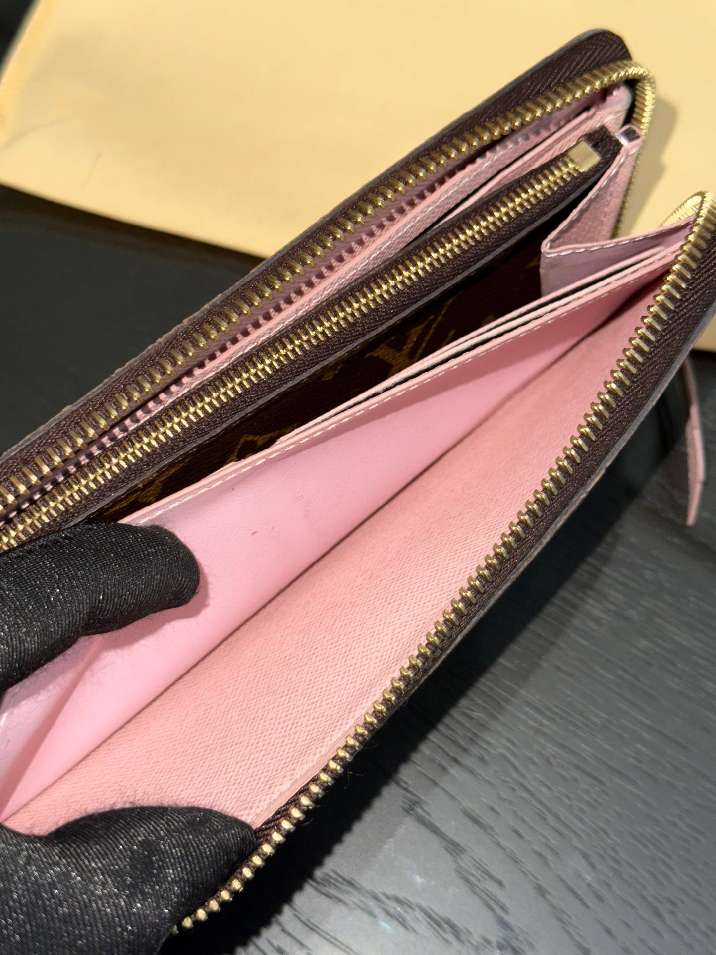Clemence Wallet in Rose Ballerine Monogram with Dustbag and Box 📅 Microchipped