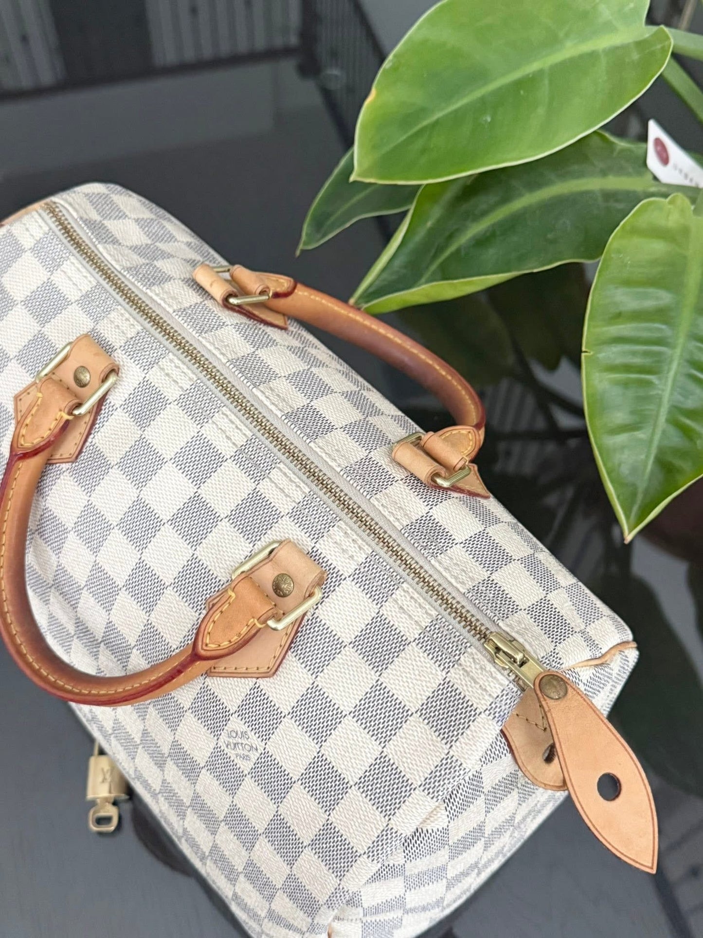 Speedy 30 in Damier Azur with lock 🔐 key, Insert Organizer and Non branded twilly -🗓️ Year 2010