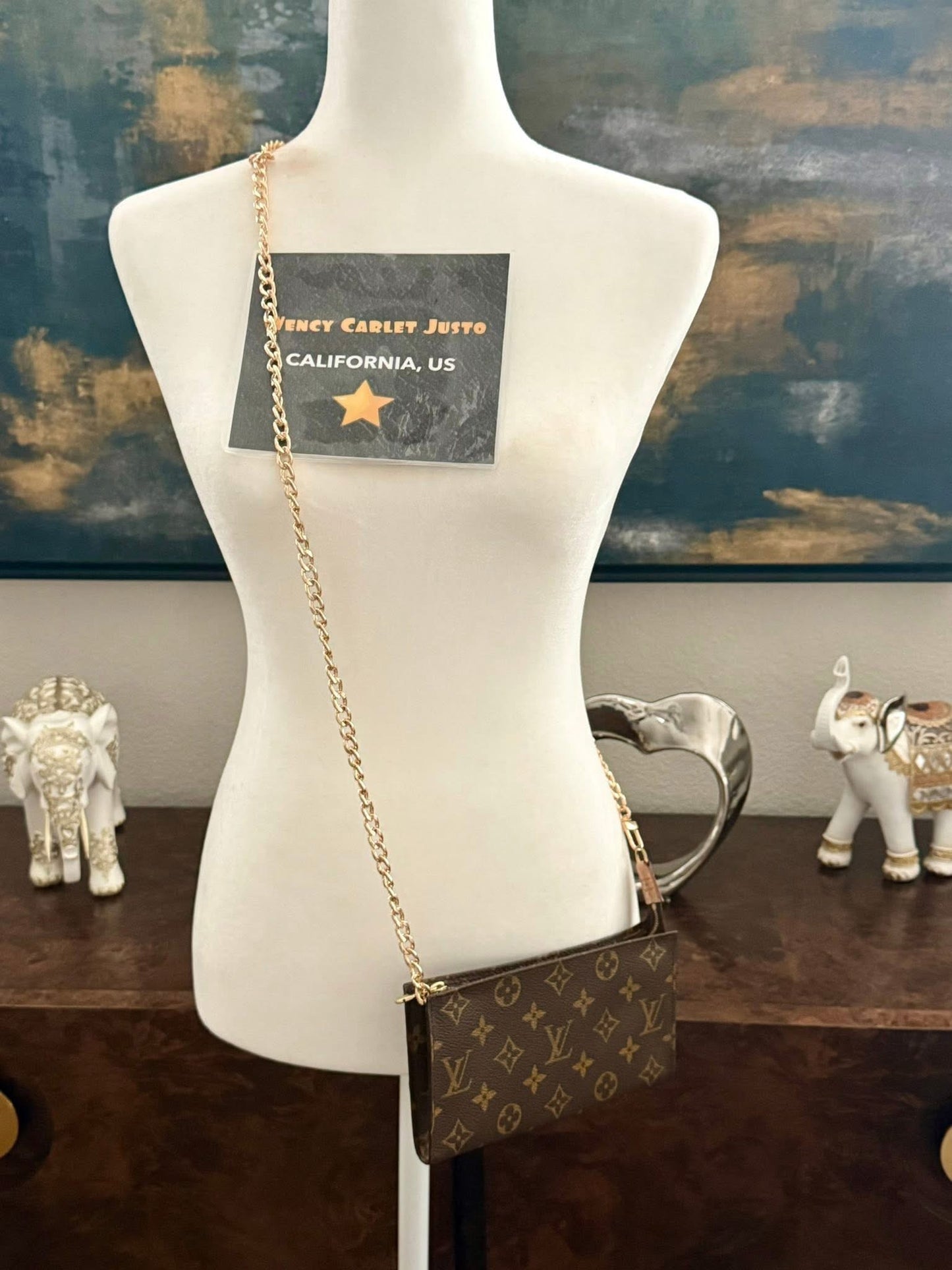 Bucket Pouch GM with insert and Non branded Chain Crossbody 🌸🌺