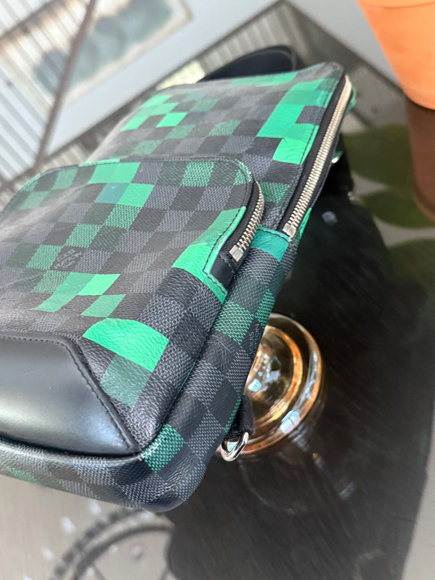 Avenue Sling Damier Graphite Green Pixel with Dustbag -Year 2018