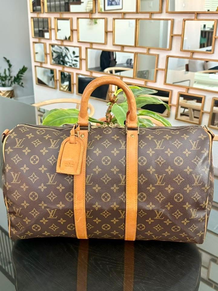 Keepall 45 Bandoulier with Original Strap , Luggage Tag and Poignet 📅 Year: 1989