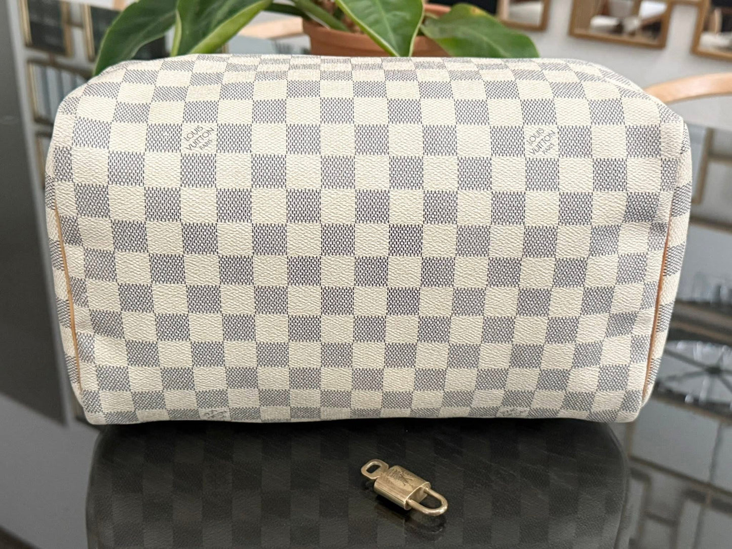 Speedy 30 in Damier Azur with lock 🔐 key, Insert Organizer and Non branded twilly -🗓️ Year 2010