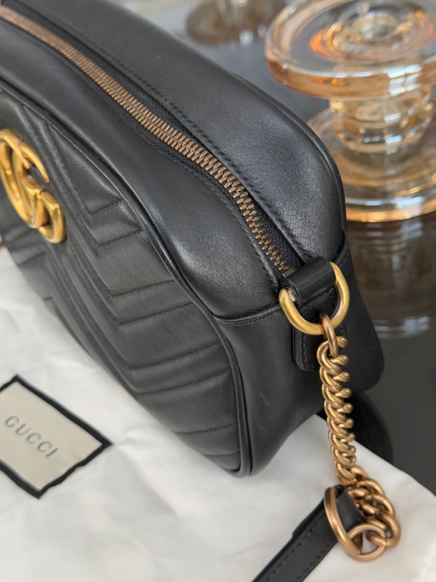 GUCCI Marmont Chain Small Shoulder/ Crossbody Bag
