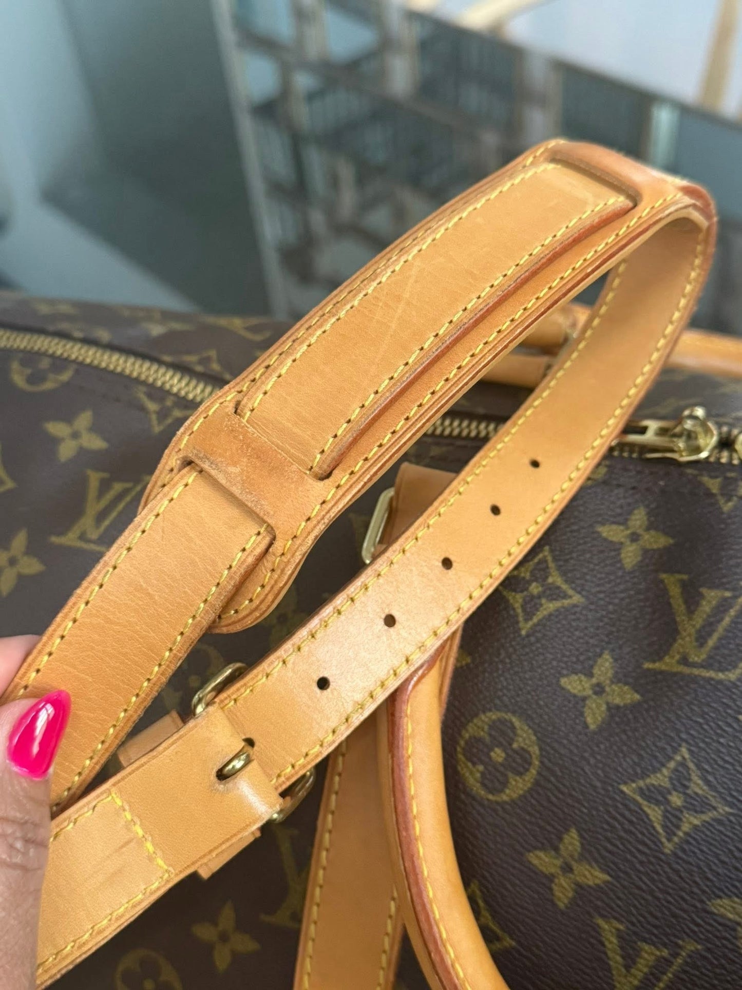 Keepall 55 Bandoulier with Original Strap, Luggage tag and Poignet 🗓️ Year: 1996