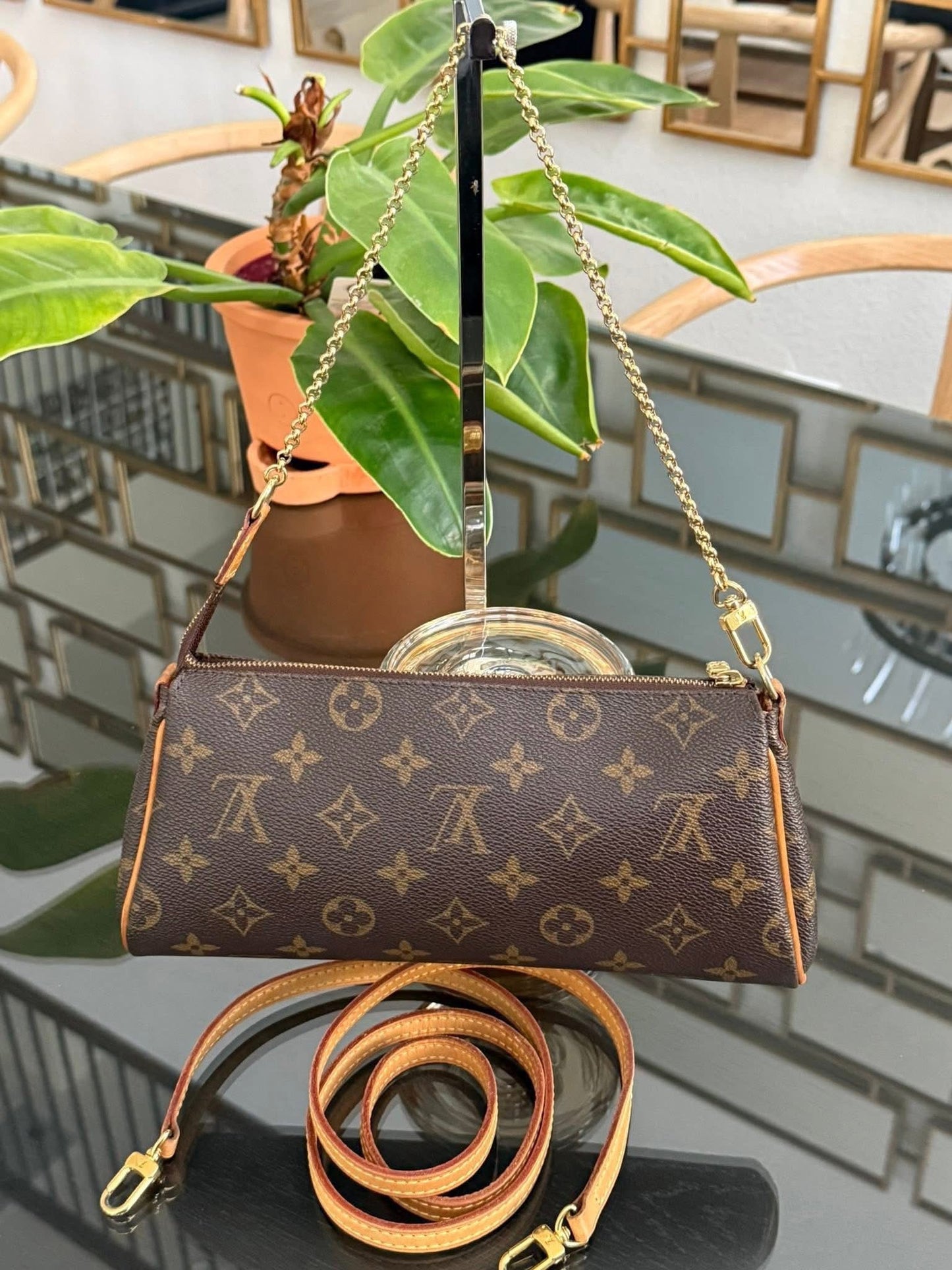 Eva Clutch in Monogram with Original Strap, Insert Organizer, Box and Paper bag 🗓️ Year: 2010
