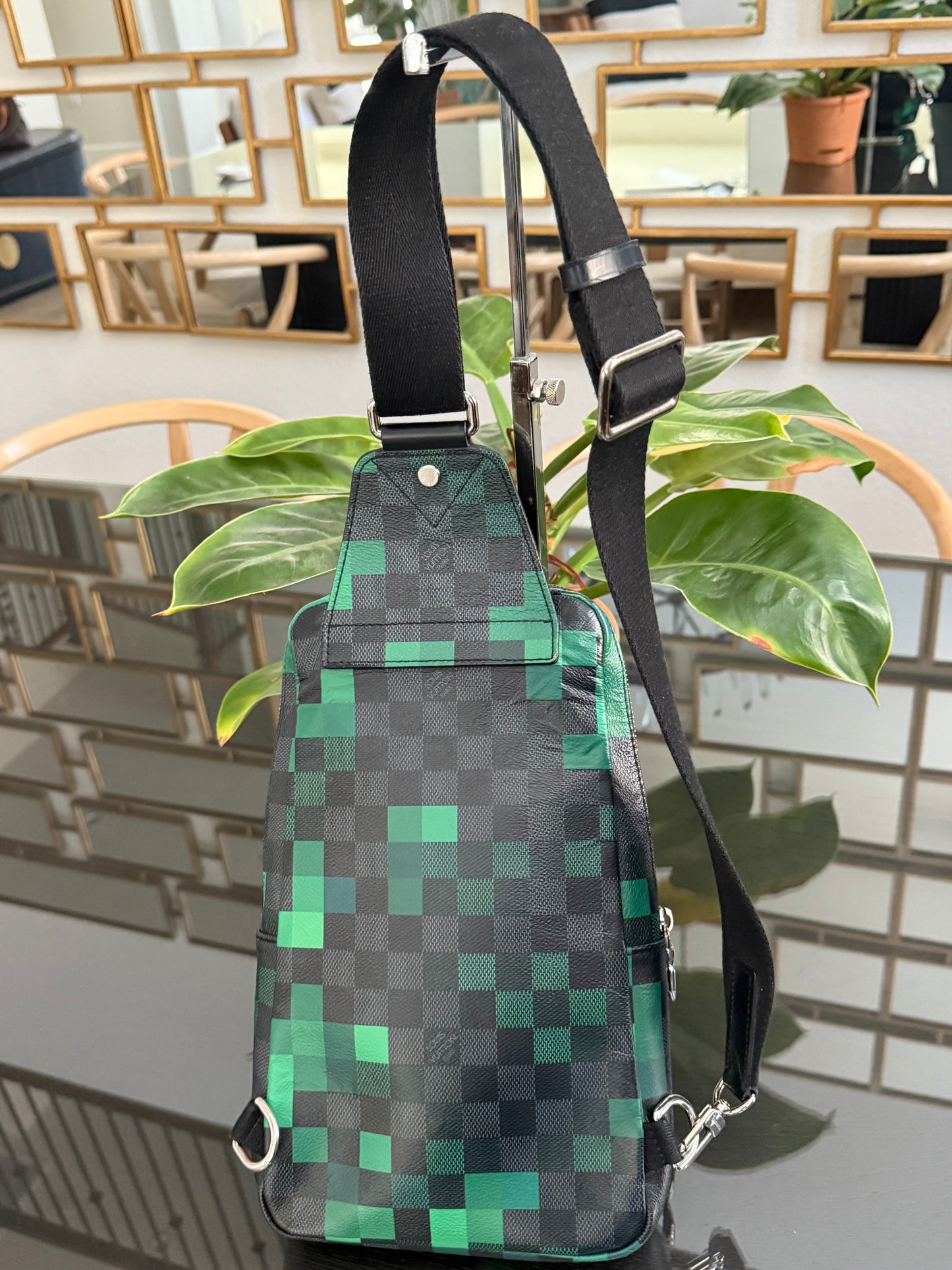 Avenue Sling Damier Graphite Green Pixel with Dustbag -Year 2018