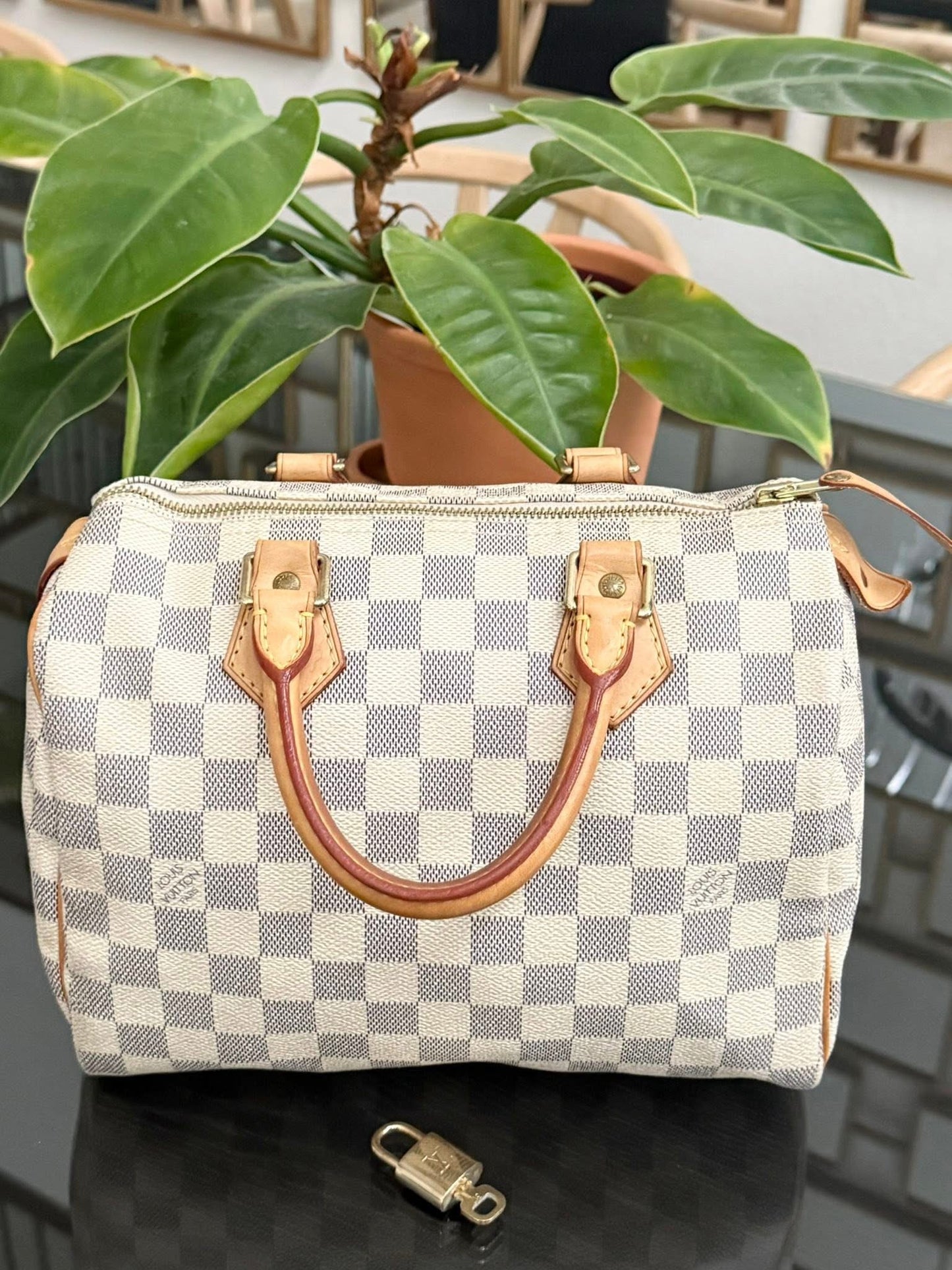 Speedy 25 in Damier Azur with lock 🔐 key and Dustbag -🗓️ Year 2007