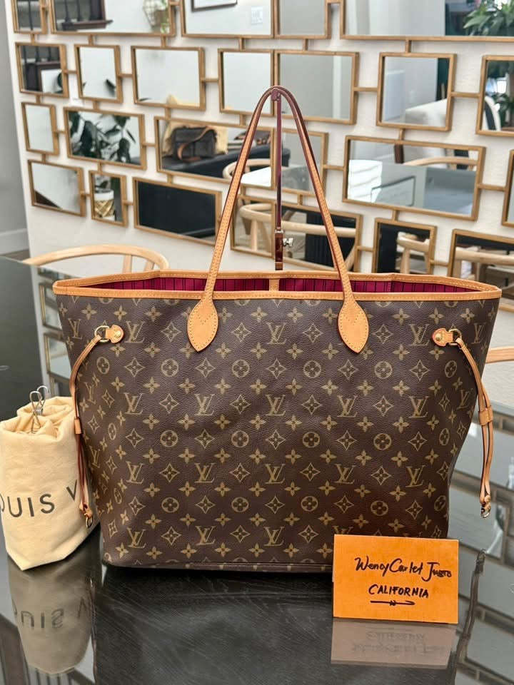 Neverfull GM Monogram in Peony with Dustbag,-🗓️ Year: 2018