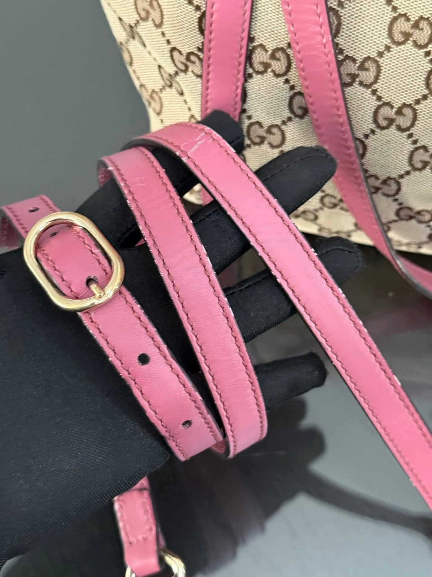 GG Pink Canvas Tote 2 Way Bag with Crossbody Strap 🗓️