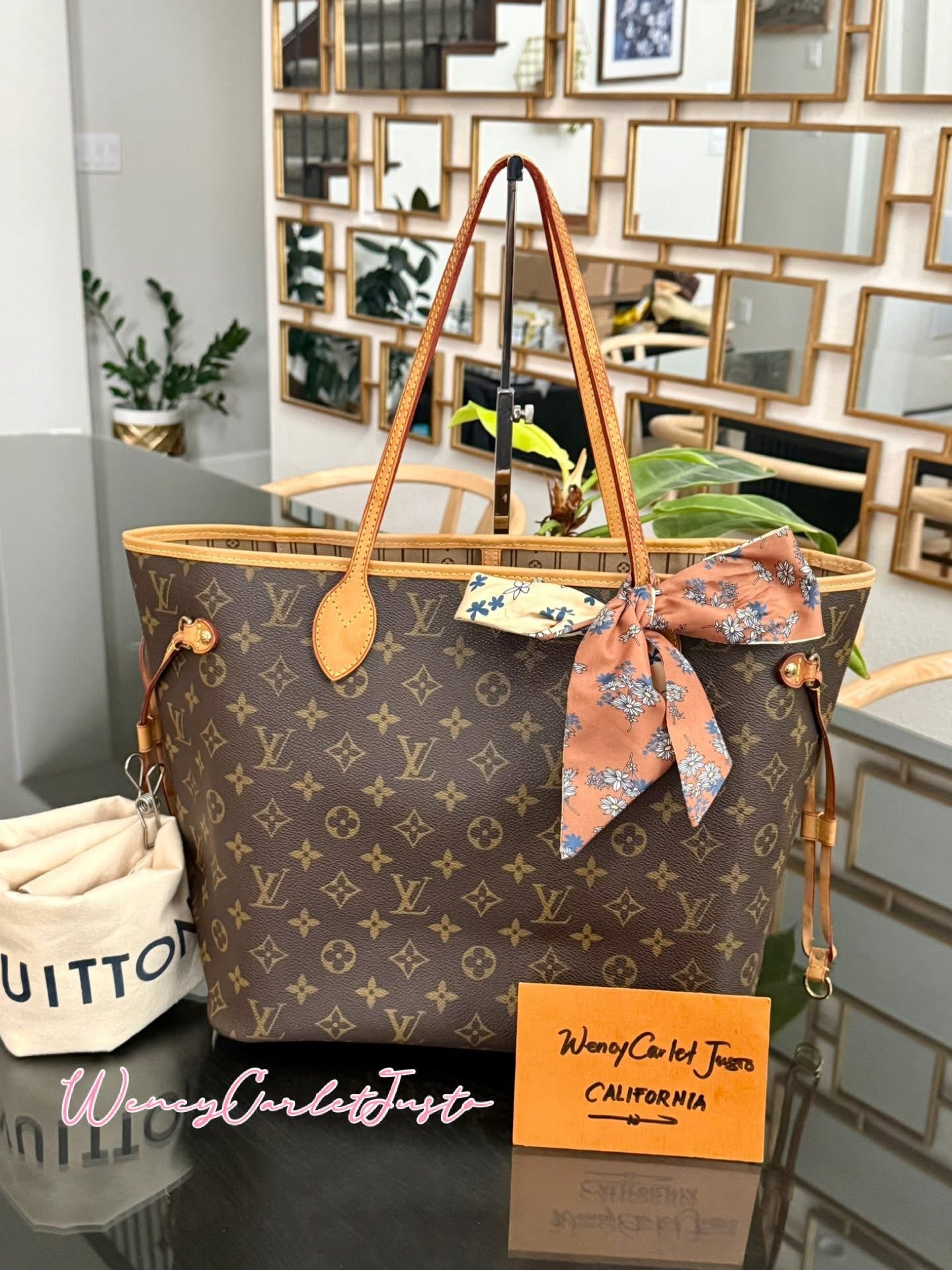 Neverfull MM Monogram with Dustbag and Non branded Twilly🌺 📅 Year: 2011