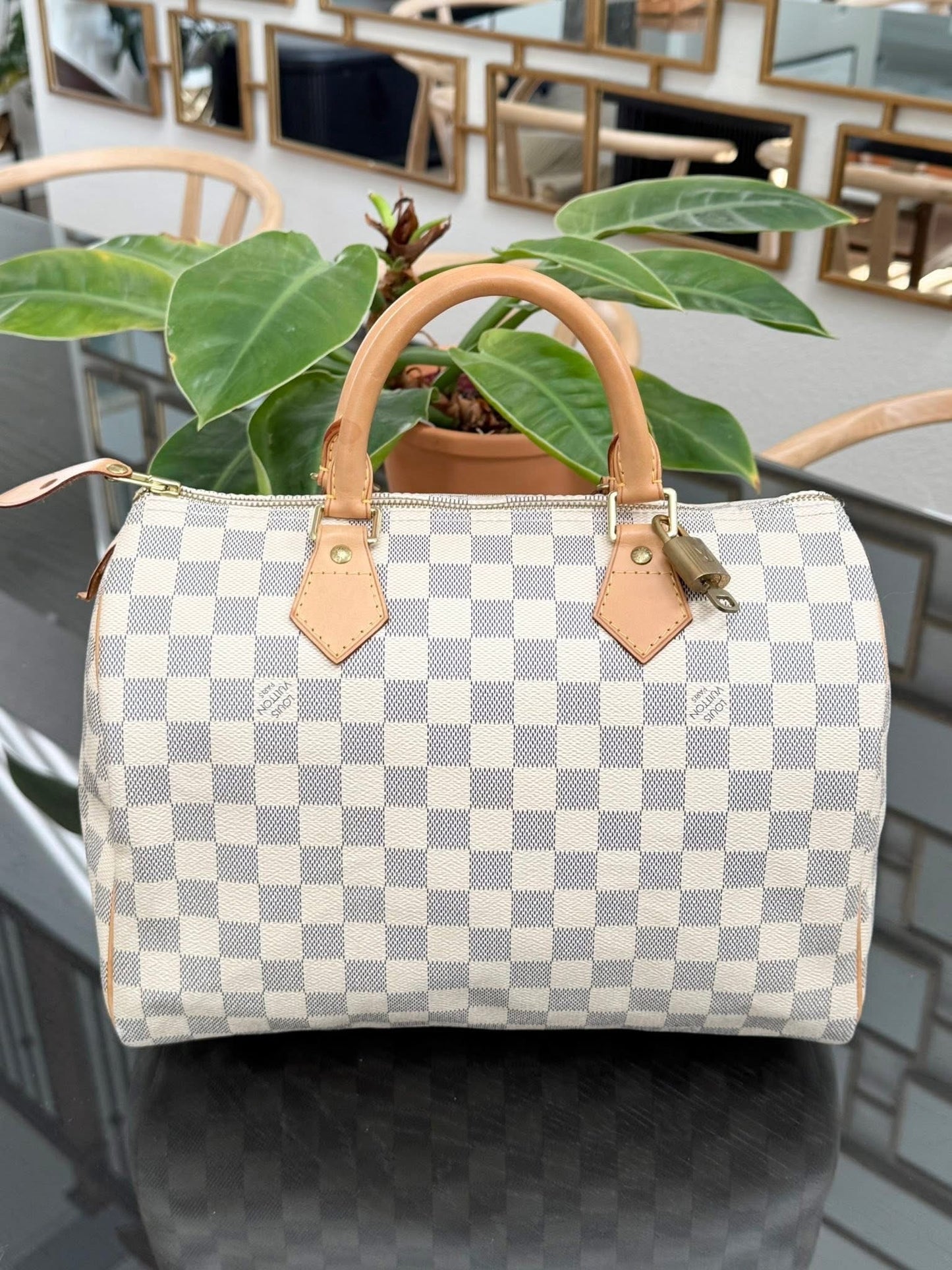 Speedy 30 in Damier Azur with lock 🔐 key, Dustbag and Insert Organizer -🗓️ Year 2012