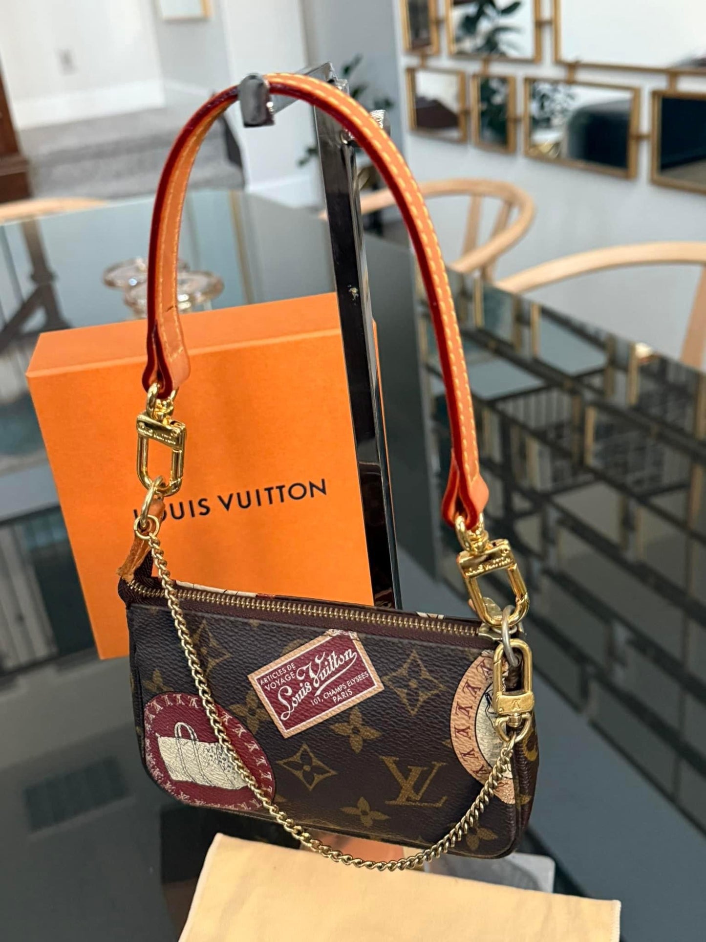 Monogram Patch Mini Pochette Accessories with Vanchetta Handle, Dustbag & Box - 📅 Year: 2009