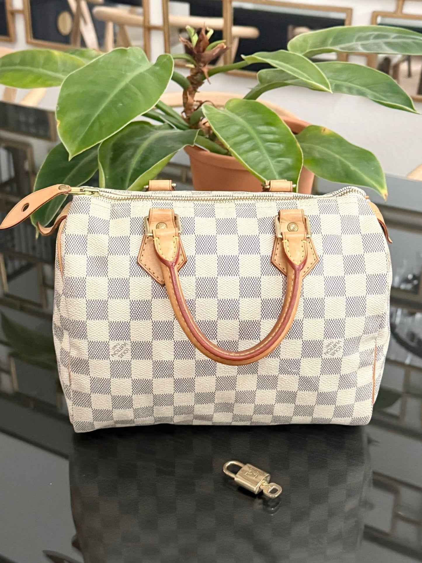 Speedy 25 in Damier Azur with lock 🔐 key and Dustbag -🗓️ Year 2007