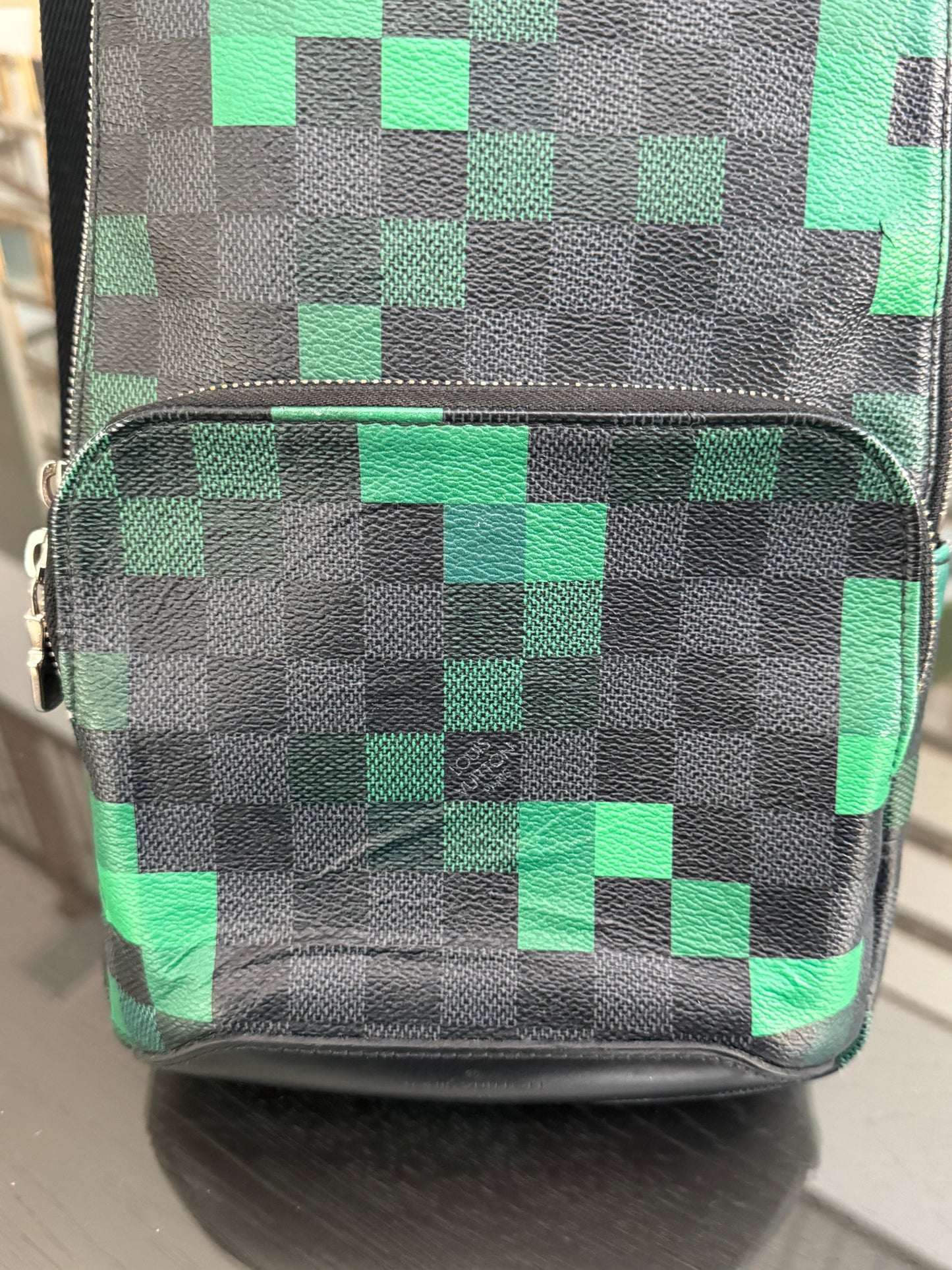 Avenue Sling Damier Graphite Green Pixel with Dustbag -Year 2018
