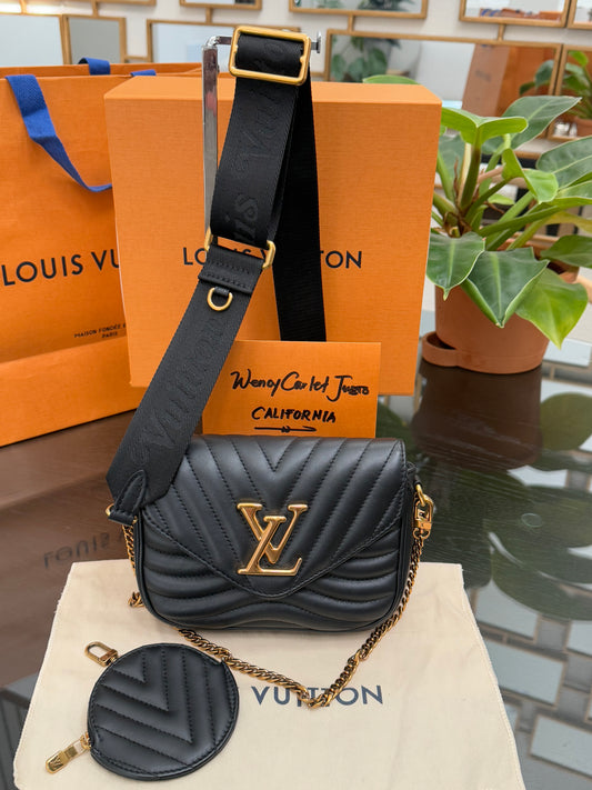 Multi Pochette New Wave Noir with Box, Dustbag and Paper bag -Microchip & Authenticed