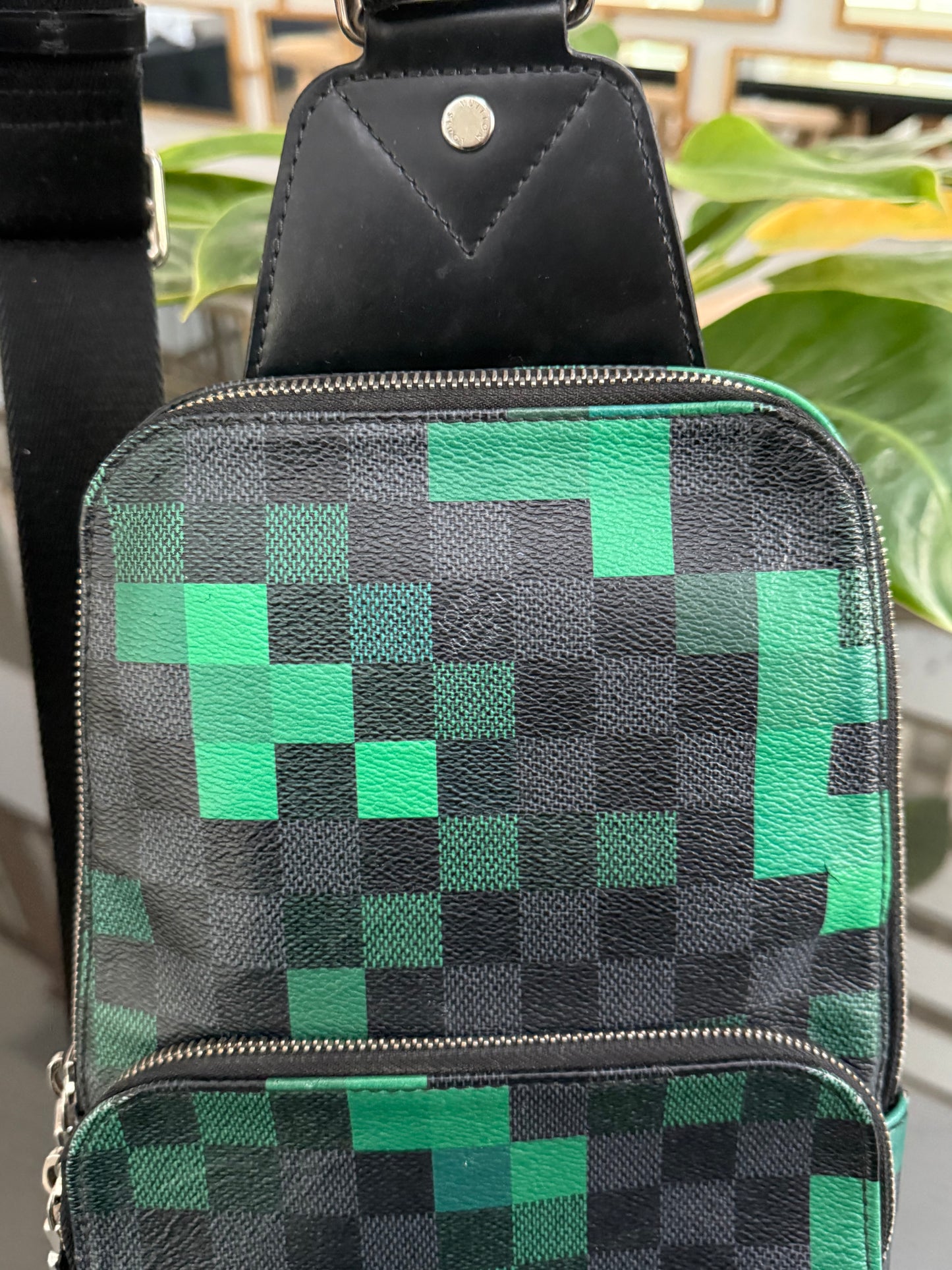 Avenue Sling Damier Graphite Green Pixel with Dustbag -Year 2018