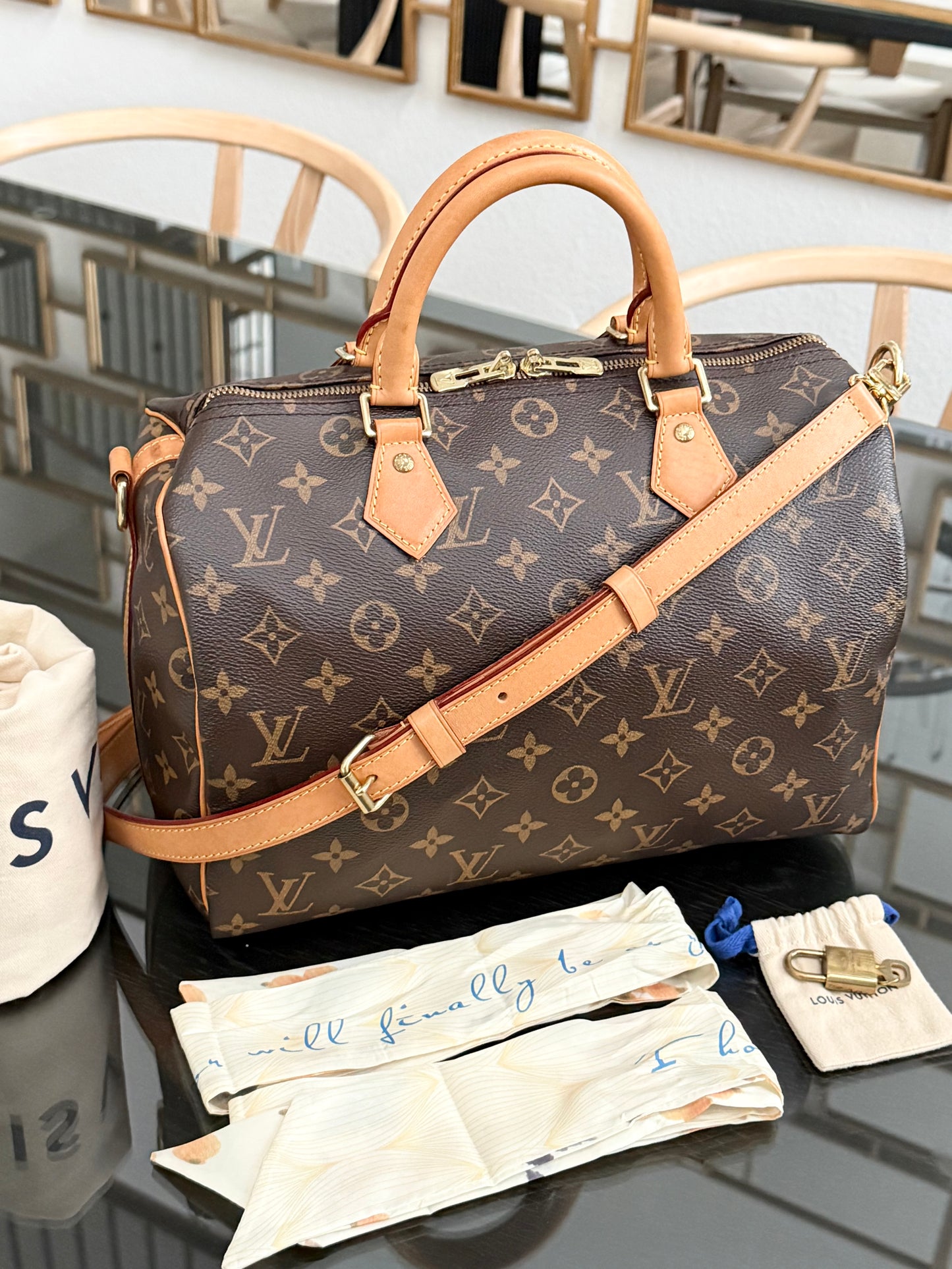 Speedy 30 Bandoulier in Monogram with 🔐 lock, Key and Dustbag -🗓️ Year: 2017