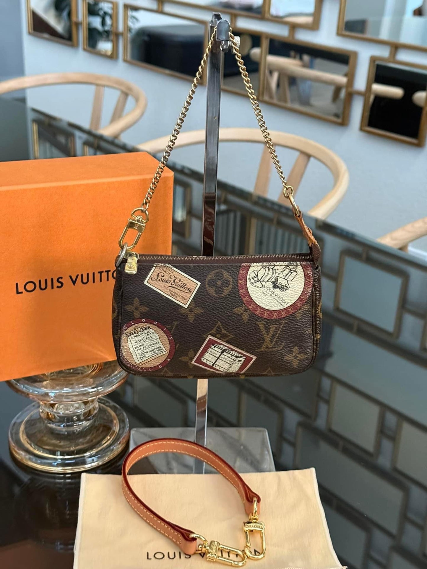 Monogram Patch Mini Pochette Accessories with Vanchetta Handle, Dustbag & Box - 📅 Year: 2009