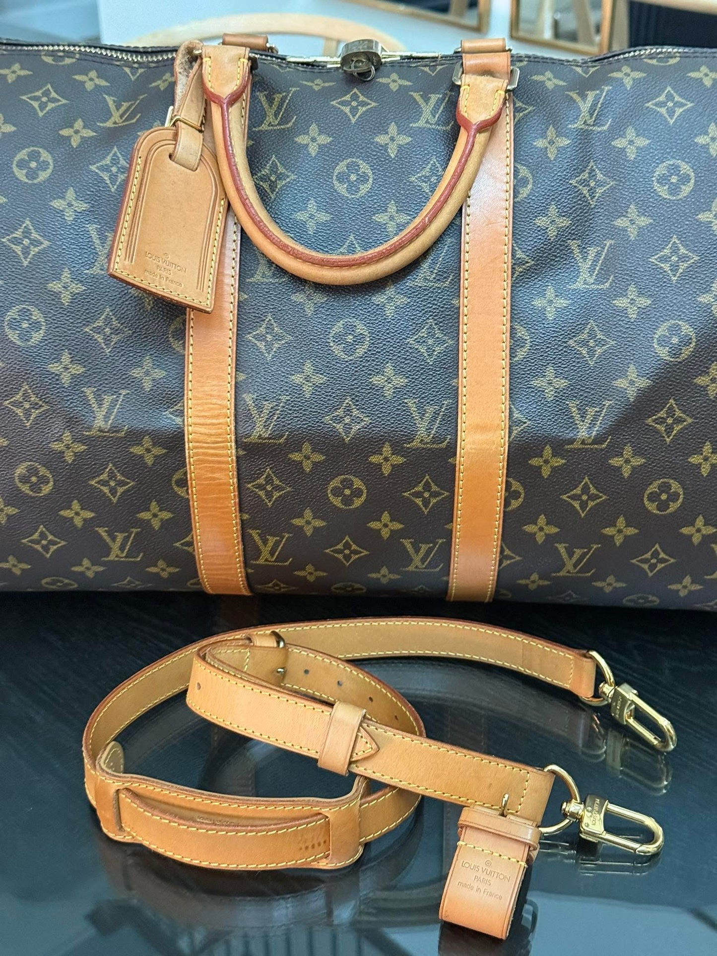 Keepall 50 Bandoulier with Original Strap, 🔐 Lock, Key , Poignet and Luggage Tag 📅 Year: 1993