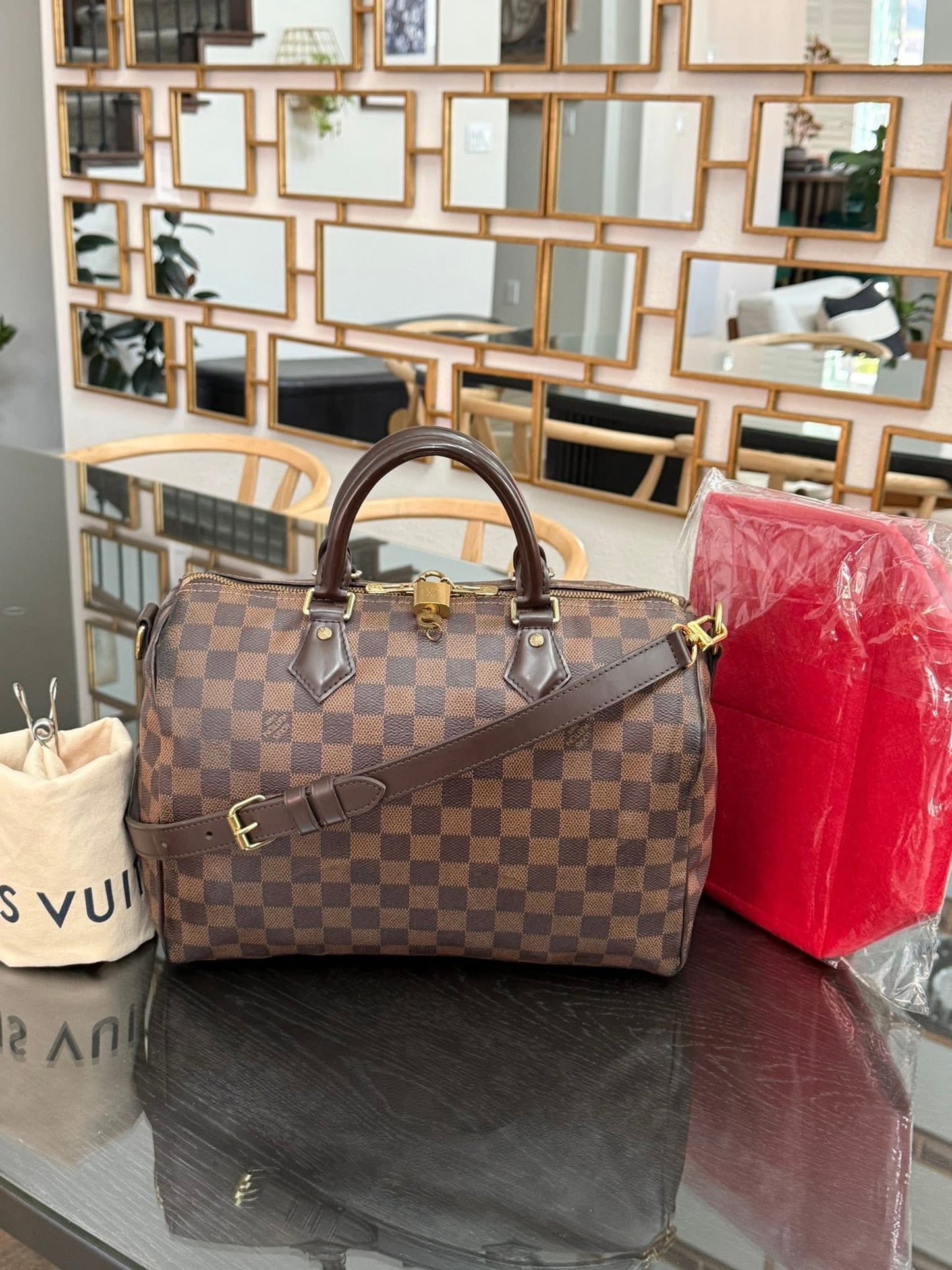 Speedy 30 Bandoulier in DE with 🔐 lock, Key, Original Strap, Insert Organizer and Dustbag -🗓️ Year: 2018