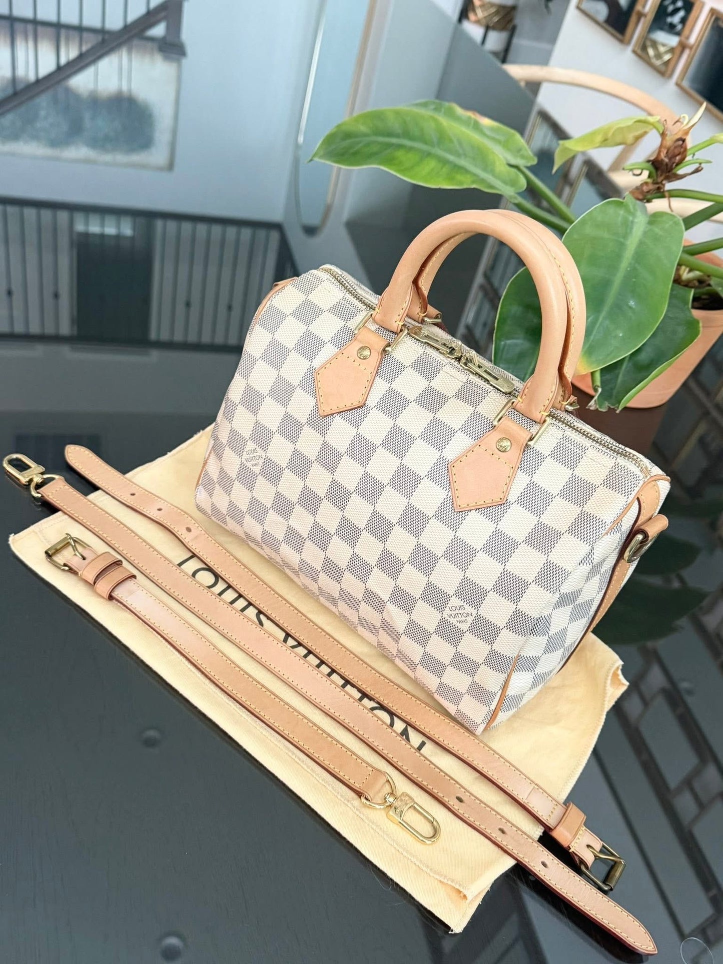Speedy 25 Bandoulier in Azur with Original Strap, Dustbag and Insert Organizer -🗓️ Year: 2013