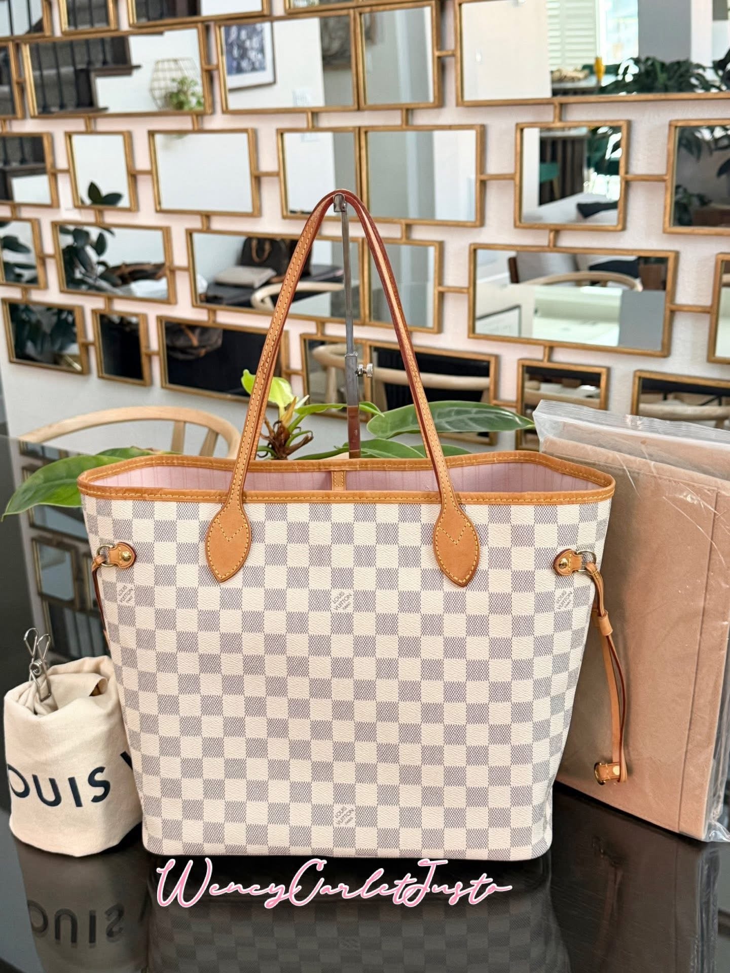 Neverfull MM Azur in Rose Ballerine with Dustbag and Insert Organizer 📅 Year: 2017