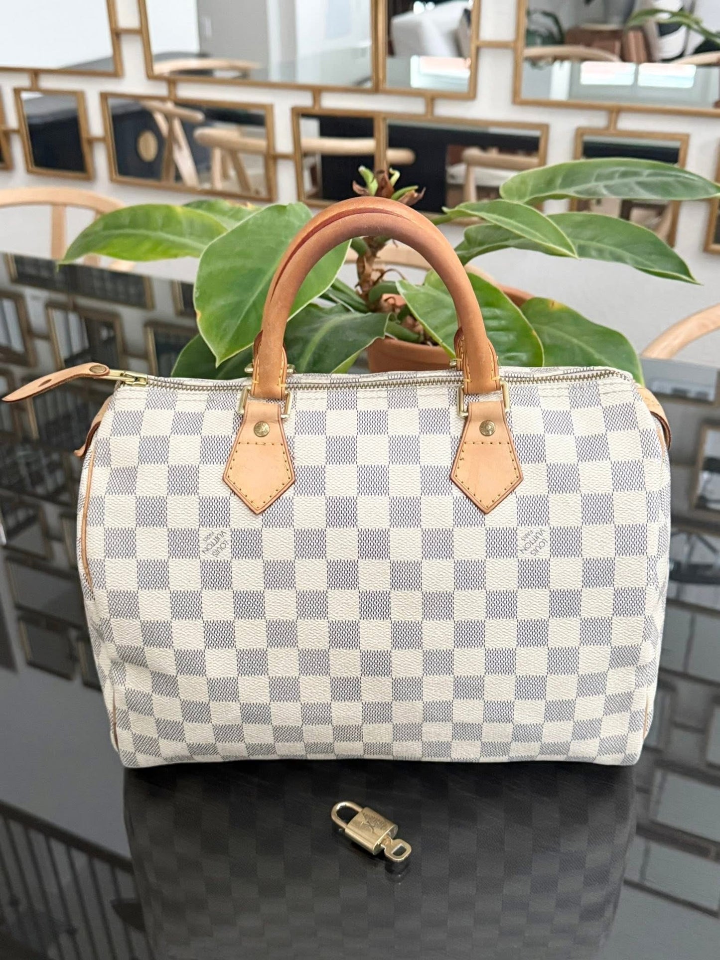 Speedy 30 in Damier Azur with lock 🔐 key, Insert Organizer and Non branded twilly -🗓️ Year 2010