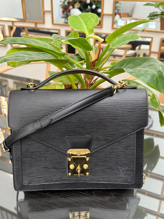 Epi Black Monceau 28 Crossbody 2 Way Bag - 📅 Year: 1997