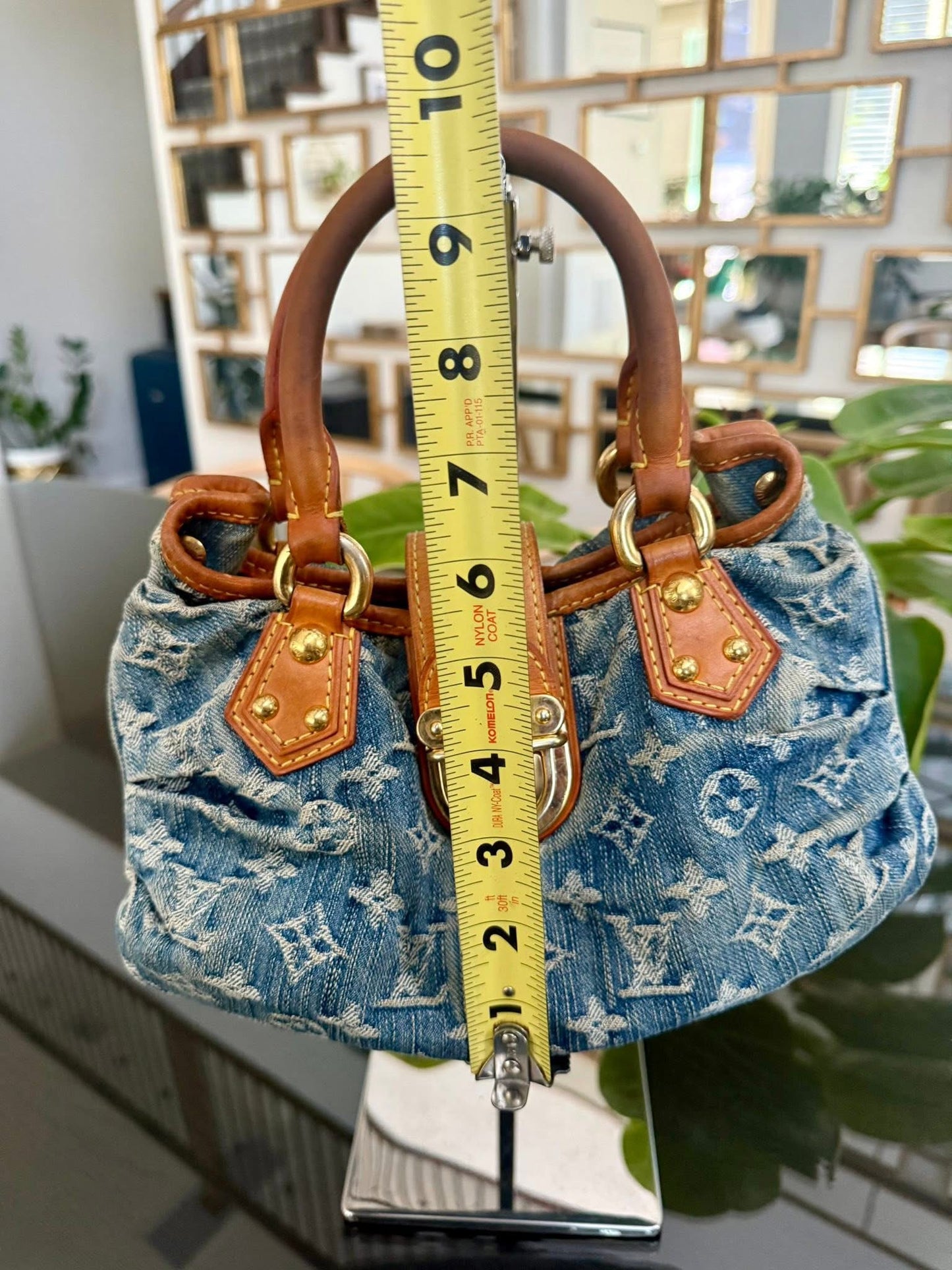 Denim Pleaty Handbag in Blue 📅