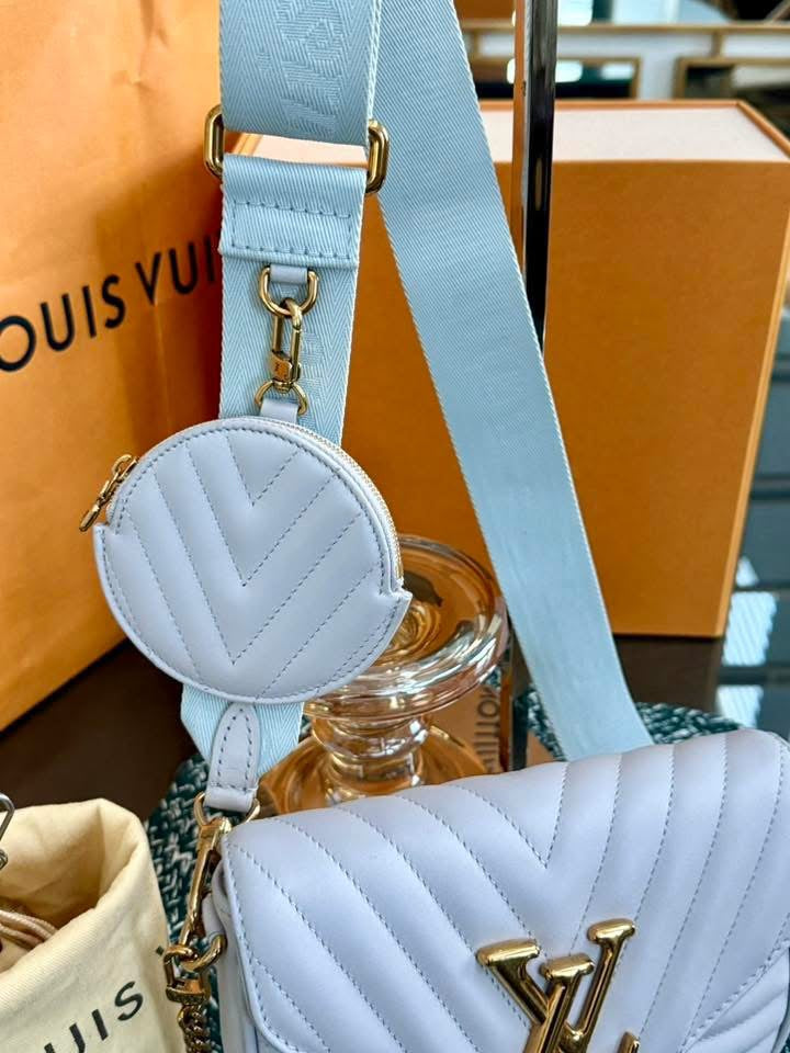 Multi Pochette New Wave in Grey with Box, Dustbag and Paper bag - Microchip