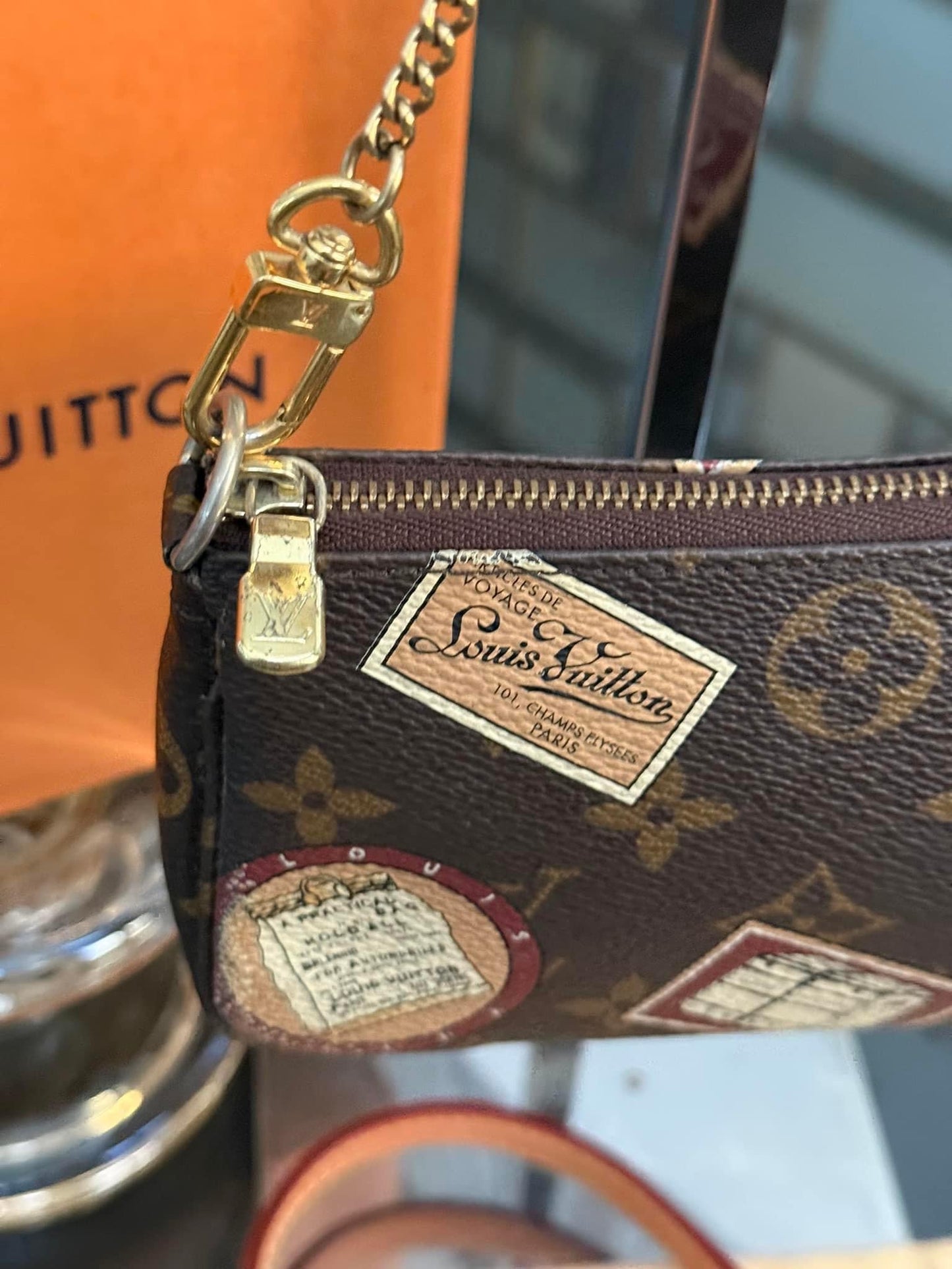 Monogram Patch Mini Pochette Accessories with Vanchetta Handle, Dustbag & Box - 📅 Year: 2009